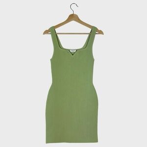 Aritzia Ribbed Green Mini Dress by Babaton